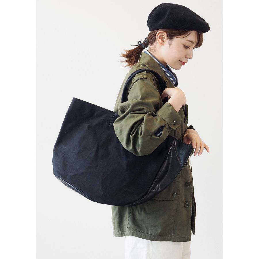 REAL STANDARD life 肩にかけられるトートバッグ Lサイズ ブラック “TK Luton HELMETBAG” 倉敷帆布 9号 × 栃木レザー [PA1439] /リアルスタンダードライフ｜craftcafe｜16