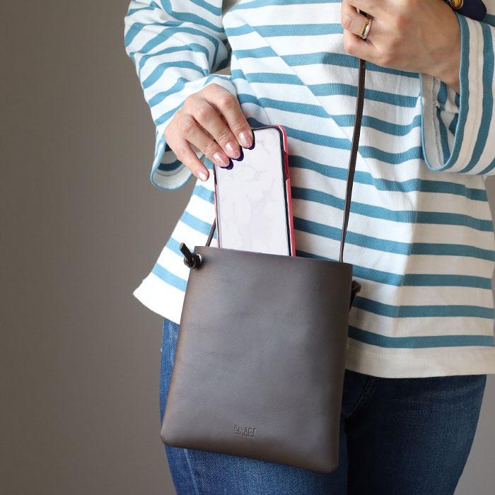 RE.ACT（リアクト） Re-ACT DROID レザー ミニ サコッシュ