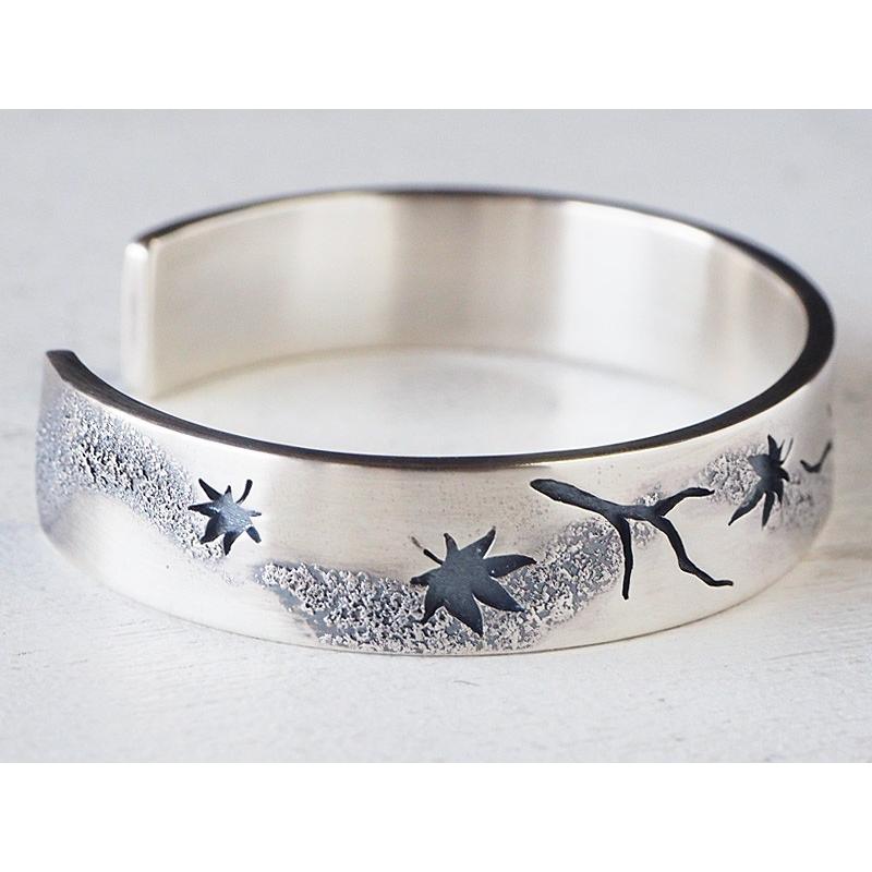 かすう工房 組枝桜バングル シルバーバングル Silver925 和風 和柄 かすう工房 組枝桜バングル シルバーバングル Silver925 和風 和柄