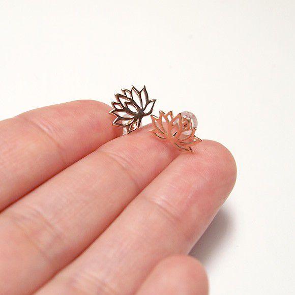 エス 和柄アクセサリー作家・三浦砂織 10金ピンクゴールドピアス 蓮 2個セット [S-Ph-10p]の画像