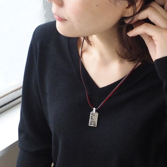 エス 和柄アクセサリー作家 三浦砂織 菊 ネックレス オーバーレイ