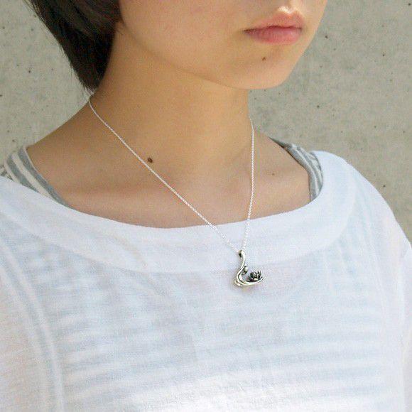 エス 和柄アクセサリー作家・三浦砂織 流蓮ネックレス シルバー パール