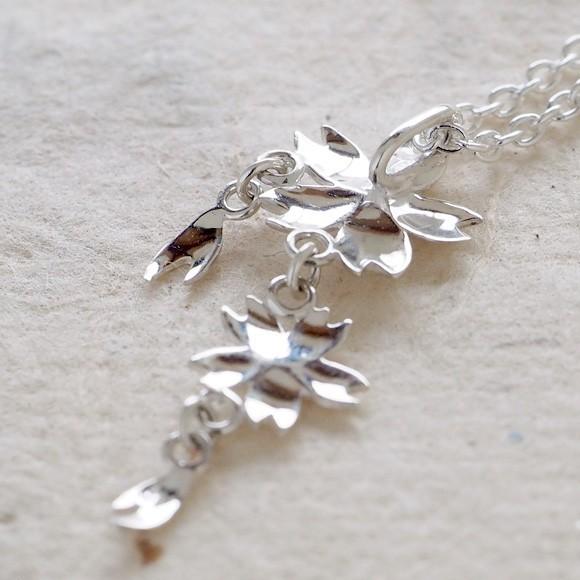 エス 和柄アクセサリー作家・三浦砂織 桜ネックレス 桜二つタイプ