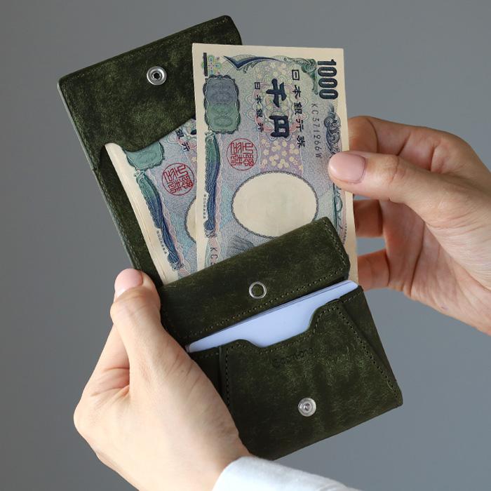 com-ono (コモノ) プエブロレザー 薄い 二つ折り財布 (小銭入れ