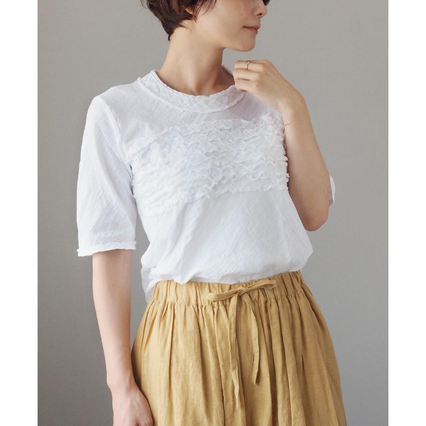 ガーゼ服工房 garage (ガラージ) ダブルガーゼ 5分袖 ふわふわTシャツ 