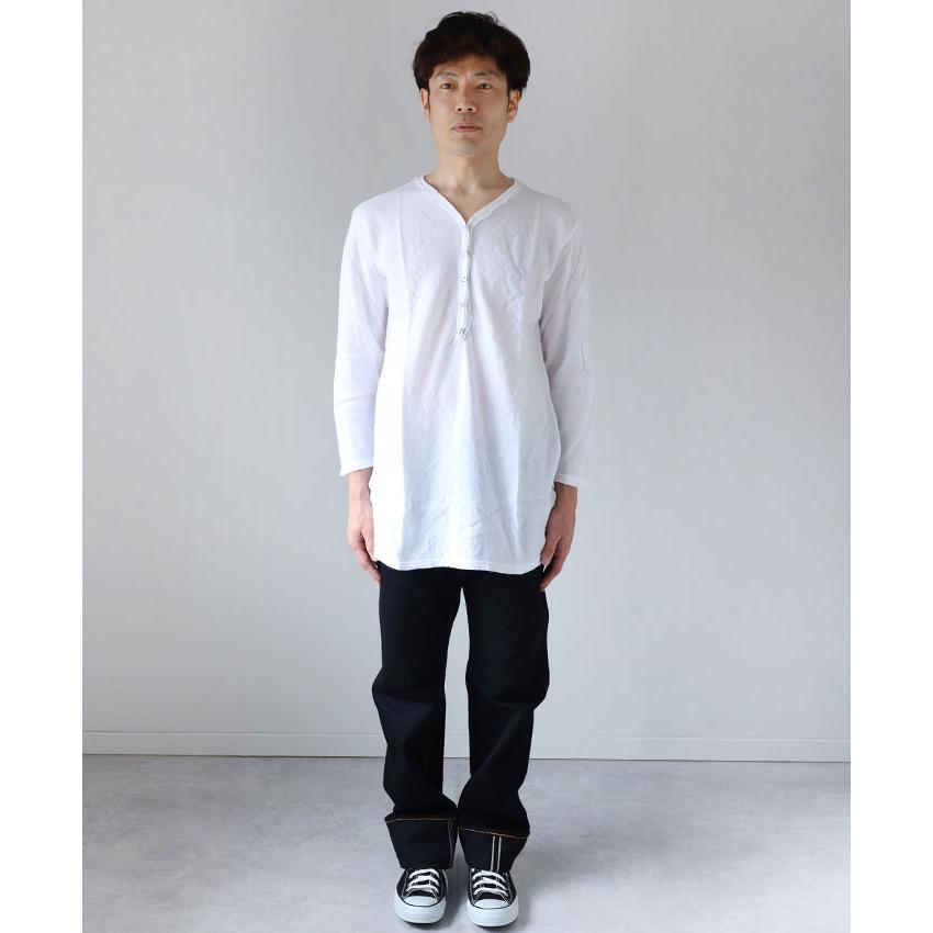 洋服 ガーゼ服工房 garage（ガラージ）ダブルガーゼ Vネック前開きTシャツ