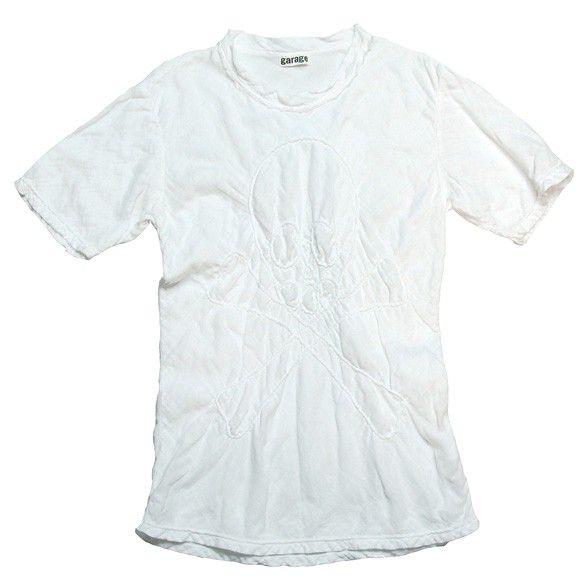 ガーゼ服工房 garage（ガラージ） ダブルガーゼ 　ドクロステッチTシャツ 半袖 メンズ
