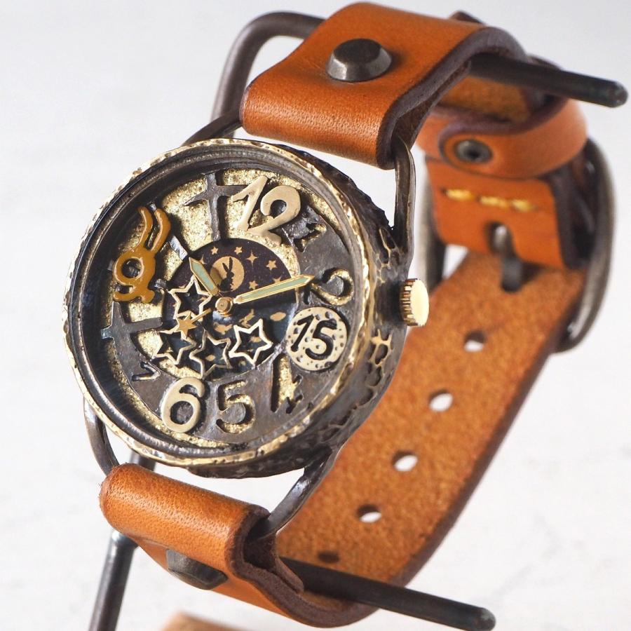 KINO（キノ） 手作り腕時計 うさぴょん SUN＆MOON/メンズ レディース ユニセックス 男女兼用 ハンドメイド