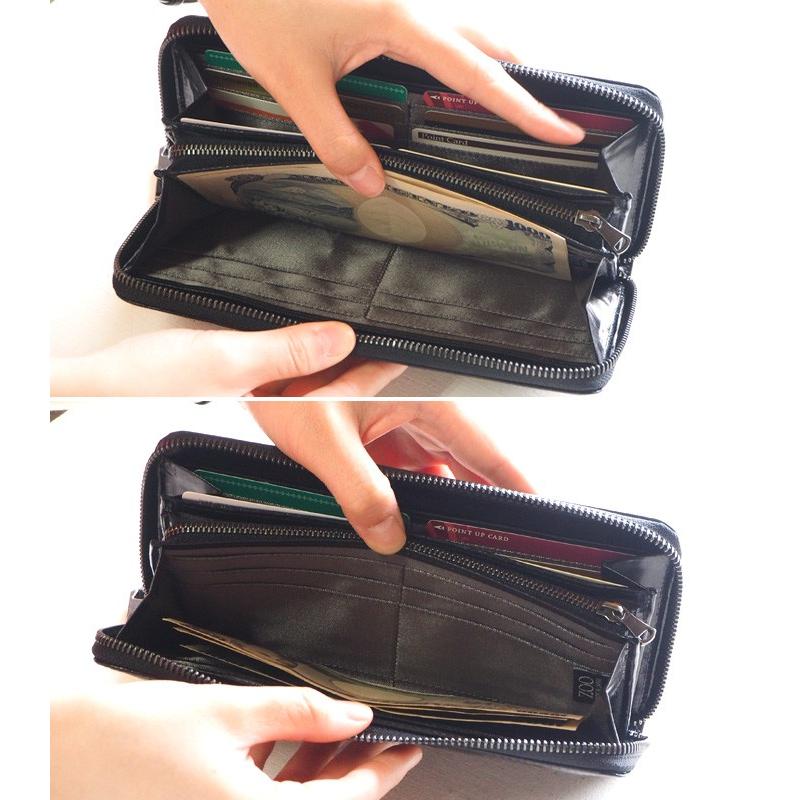 ZOO（ズー） イタリアンレザー 型押しドット柄 カラカルウォレット