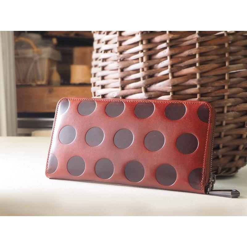 ZOO（ズー） イタリアンレザー 型押しドット柄 カラカルウォレット