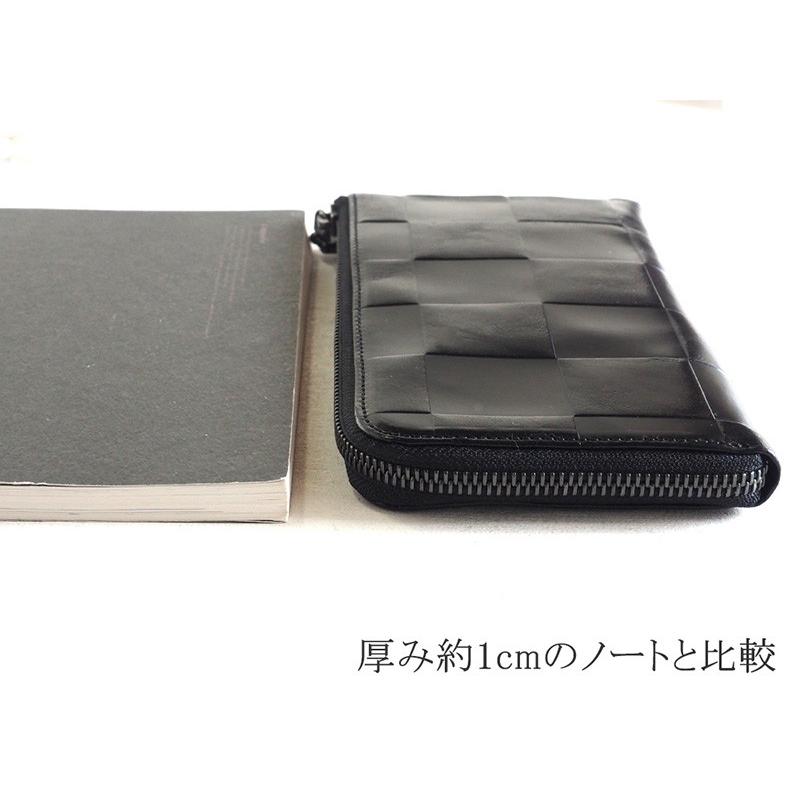 ZOO（ズー） L字ファスナー 長財布 イタリアンレザー 型押しブロック