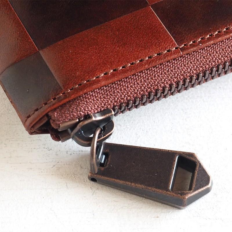 ZOO（ズー） L字ファスナー 長財布 イタリアンレザー 型押しブロック