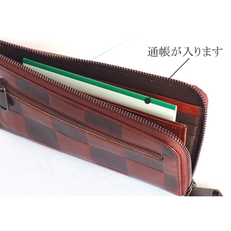 ZOO（ズー） L字ファスナー 長財布 イタリアンレザー 型押しブロック