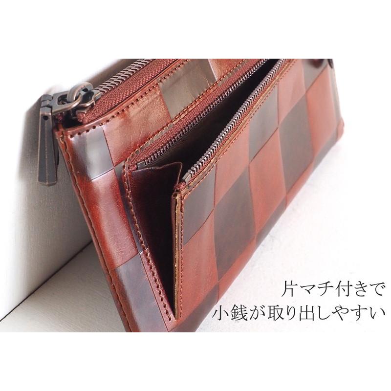 ZOO（ズー） L字ファスナー 長財布 イタリアンレザー 型押しブロック