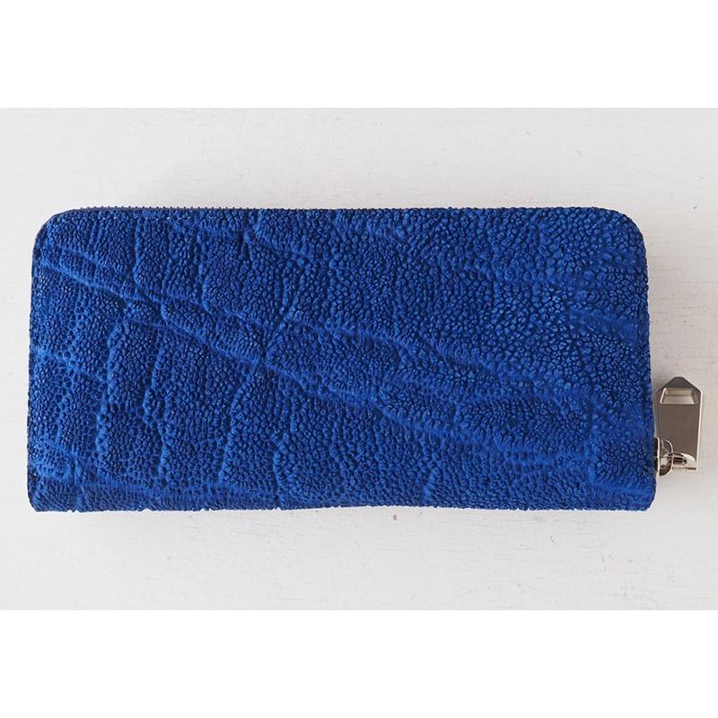 ZOO（ズー） 象の鼻の革 ラウンドファスナー 長財布 ロイヤルブルー