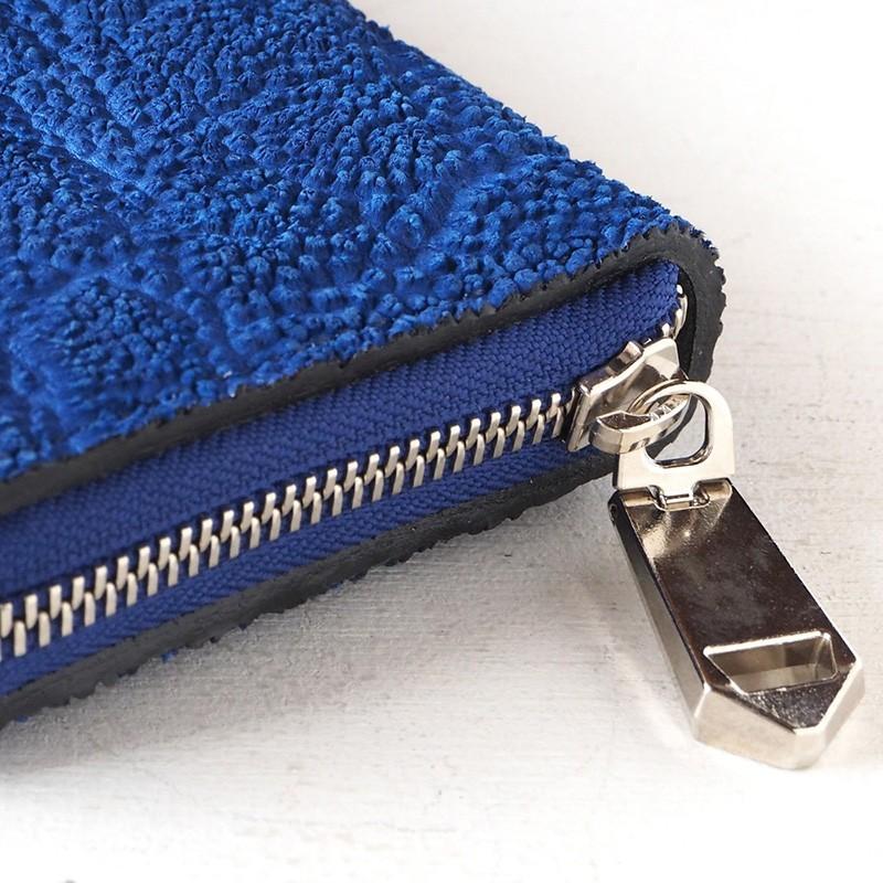 ZOO（ズー） 象の鼻の革 ラウンドファスナー 長財布 ロイヤルブルー