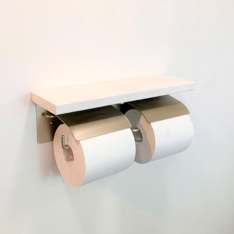 2連 アイアントイレットペーパーホルダー シャンパンメタリック 人気