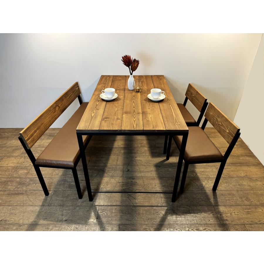 ゆう‼️ダイニングテーブル‼️アンティーク‼️アイアン 送料無料 アンティーク調 4人掛けダイニングテーブルセット
