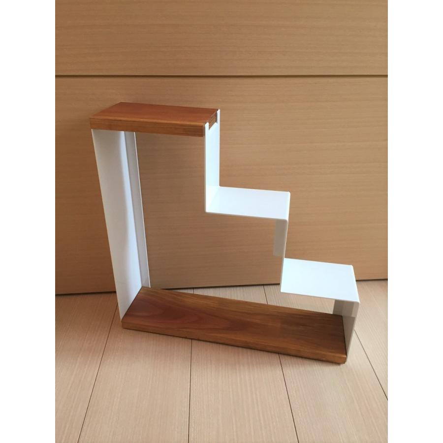 シェルフ アイアン おしゃれ 棚 階段シェルフ ホワイト