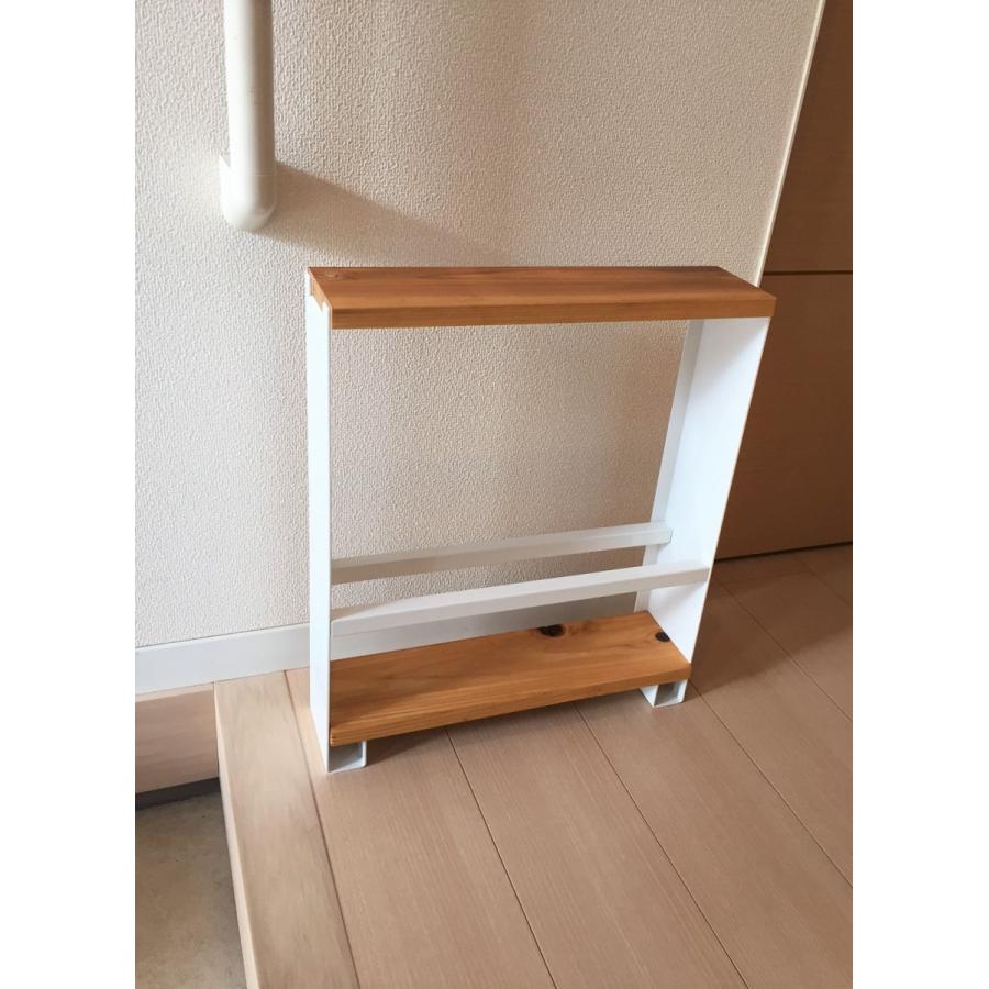 スリッパラック スリム アイアン おしゃれ 木製 3足 ホワイト