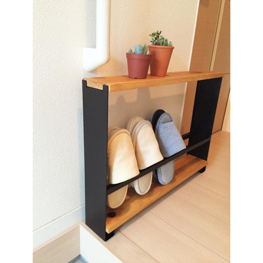 スリッパラック スリム アイアン おしゃれ 木製 ５足 ブラック |  | 04