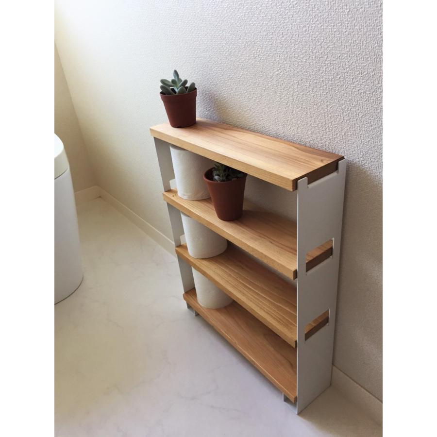 トイレ収納 スリム 棚 おしゃれ トイレラック 小型シェルフ 3段 ホワイト | 