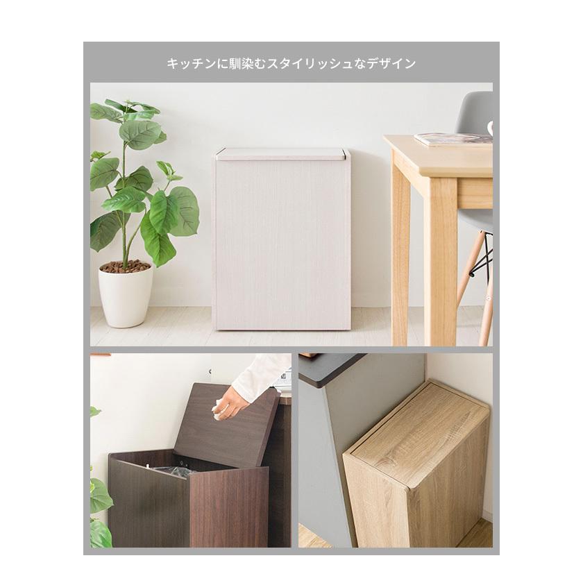 ゴミ箱 ごみ箱 ダストボックス くず入れ ふた付き プッシュ式 45L 木製