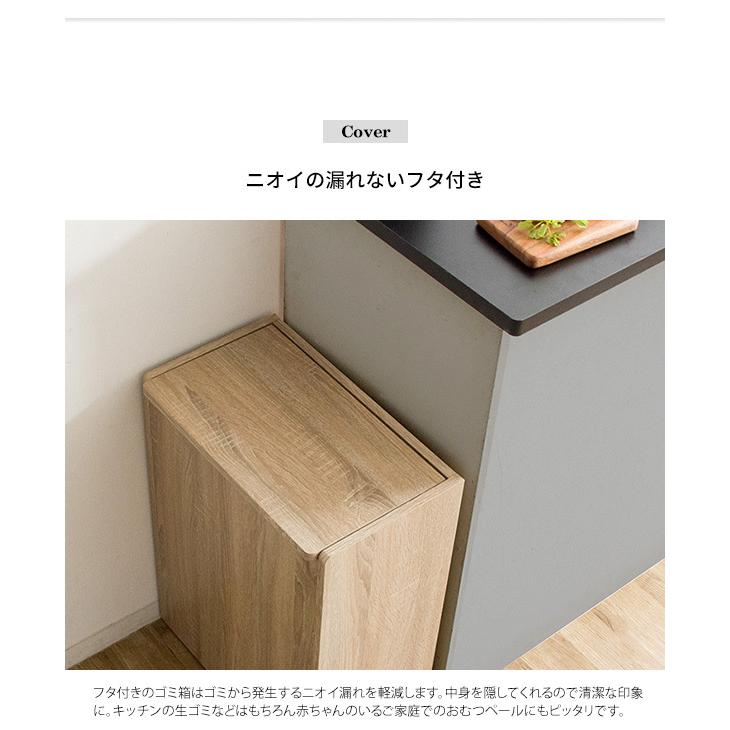 ゴミ箱 ごみ箱 ダストボックス くず入れ ふた付き プッシュ式 45L 木製