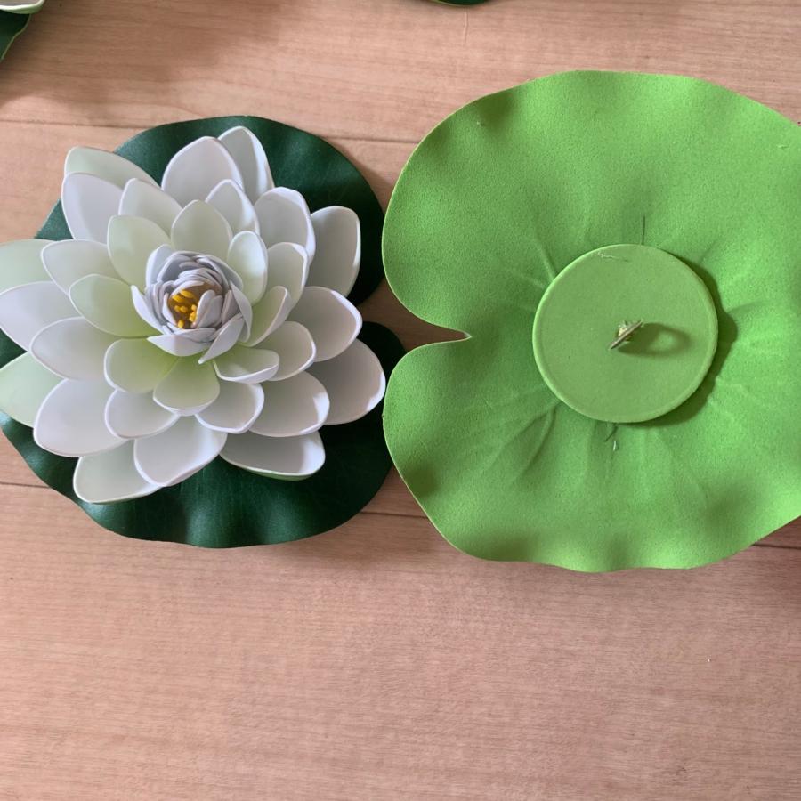 2個セット 白色 造花 人工花 蓮 蓮の花 睡蓮 人工蓮 おしゃれ 直径17cm 中庭 池 水族館 フェイク睡蓮 人工観葉植物 水槽飾り インテリア飾り |  | 01