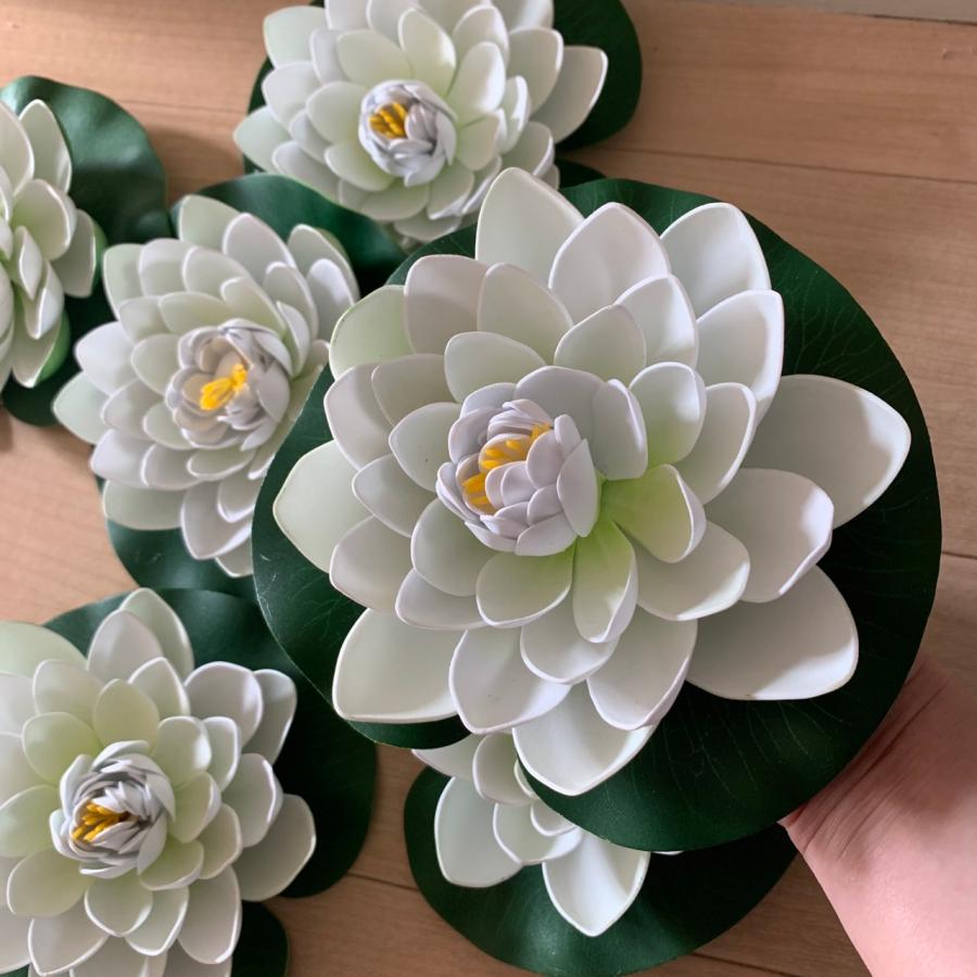 2個セット 白色 造花 人工花 蓮 蓮の花 睡蓮 人工蓮 おしゃれ 直径17cm 中庭 池 水族館 フェイク睡蓮 人工観葉植物 水槽飾り インテリア飾り |  | 03