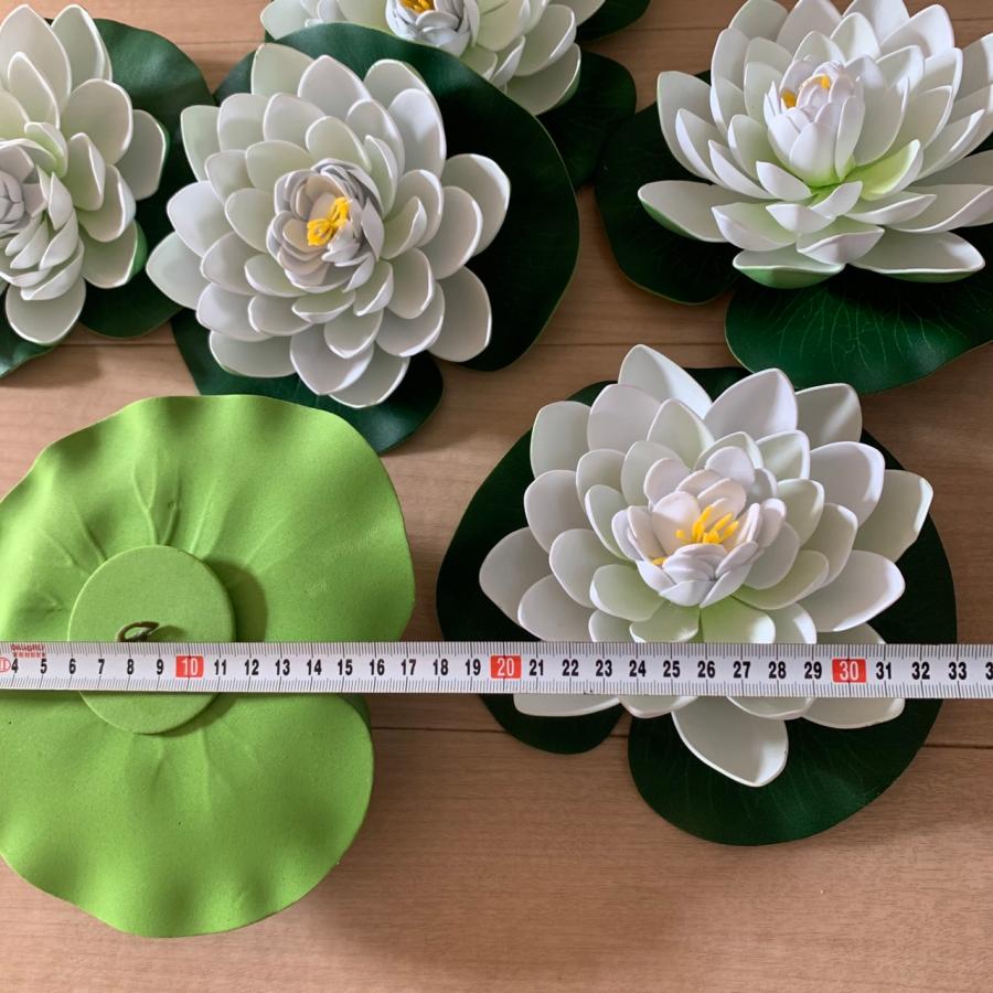 2個セット 白色 造花 人工花 蓮 蓮の花 睡蓮 人工蓮 おしゃれ 直径17cm 中庭 池 水族館 フェイク睡蓮 人工観葉植物 水槽飾り インテリア飾り |  | 05