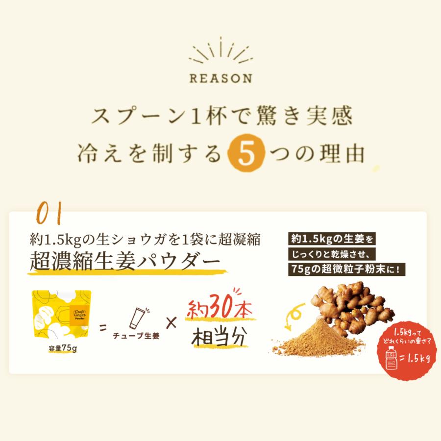 ＼無添加 濃さ450倍！／ クラフトジンジャー パウダー 75g【送料無料】高知県産 生姜パウダー ジンジャーパウダー 生姜粉末 国産 生姜 粉末 乾燥生姜 生姜湯 |  | 10