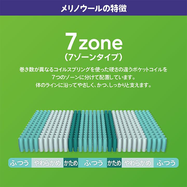 日本製 ポケットコイル マットレス やわらかめ ワイドダブル メリノウール Craftia クラフティア 国産 最高級 スプリングマットレス |  | 04