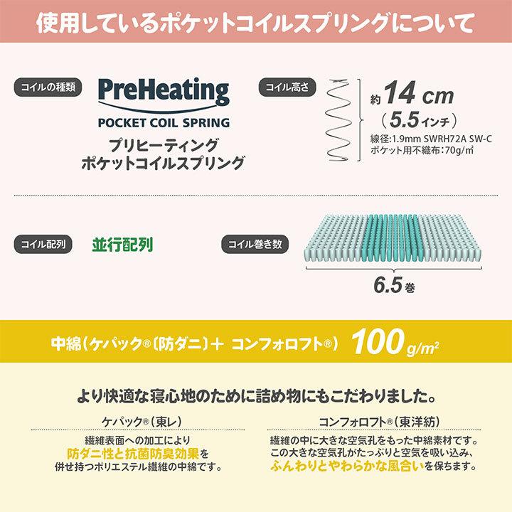 日本製 ポケットコイル マットレス ワイドダブル スリーハーモニー Craftia クラフティア 国産 高品質 ベッドマットレス |  | 03