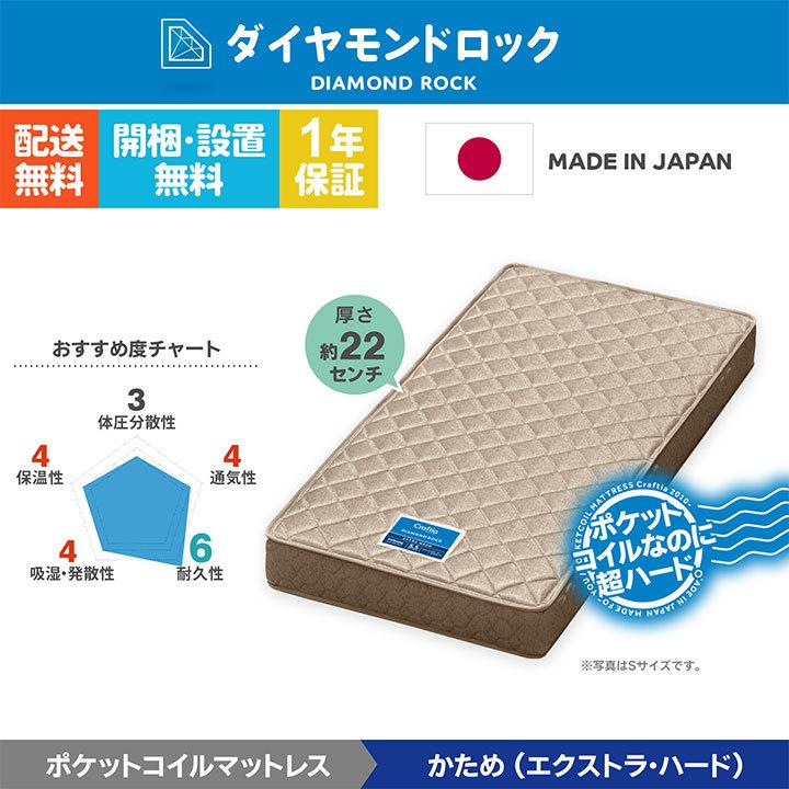 日本製 ポケットコイル マットレス ダイヤモンドロック ダブル | Craftia クラフティア 国産 ベッドマットレス ベッドマット｜craftia｜02