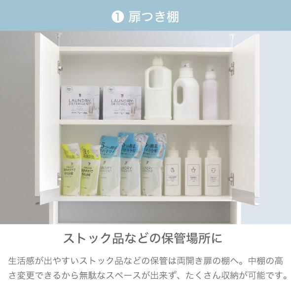 川口工器 ランドリー収納 薄型 突っ張り ラック 幅75 ロー 高さ 約204
