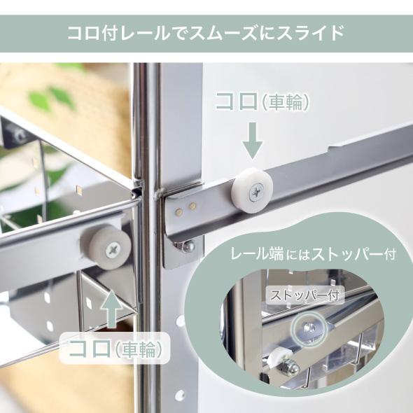 ☆デザイン性の高いランドリーサイドラック　隙間収納 川口工器 隙間収納ラック ランドリー収納 サイド ラック 3段 幅21cm