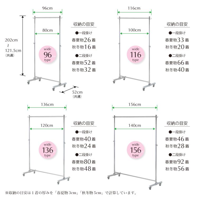 川口工器 頑丈 ハンガーラック 幅116cm カスタム 耐荷重100kg 高さ
