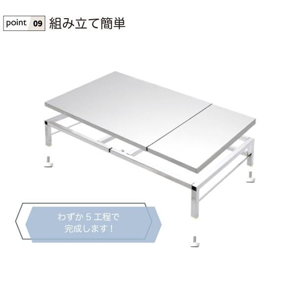 食洗機ラック 食洗機 台 幅伸縮式 頑丈 耐荷重60kg 幅 50 - 60 cm 燕三条製 伸縮 置き台 段差 シンクに渡せる 食洗器 台 ラック 棚 段差 卓上 川口工器｜craftpark-k5｜15