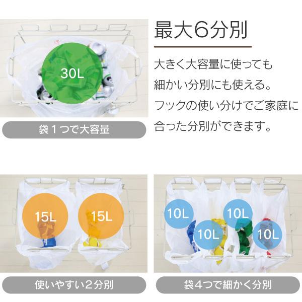 分別 ダストワゴン ゴミ箱 キャスター付き ダストボックス ごみ箱 スリム ワゴン 日本製 完成品 キッチン 最大6分別 30リットル 新生活 川口工器｜craftpark-k5｜07