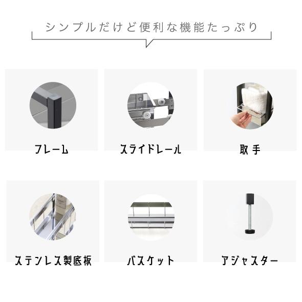 川口工器 ランドリー収納 隙間収納 サイドラック 洗濯機横 3段 幅14.5