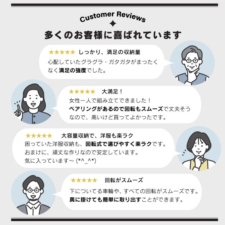 川口工器 耐荷重100kg 頑丈 回転 ハンガーラック カバー付き 洗える