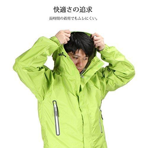 国内発送 透湿防水レインウェア カジメイク 東レ ライム ブラッ Kjレインパーカー レインパンツ 上下レインスーツ ブリザテック レイン グッズ 雨具