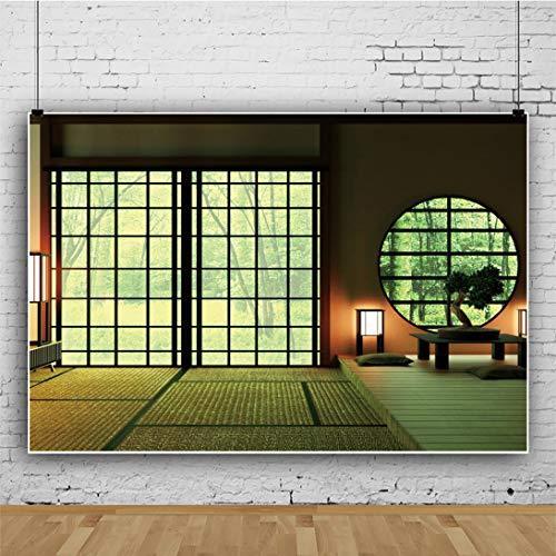 最安値 Qinunipoto 背景布 撮影布 商品撮影 人物撮影 そして部屋 屋内 丸窓 緑の庭の眺め 暖かい光 ストローマット 子供用 超激安 Www Aqtsolutions Com