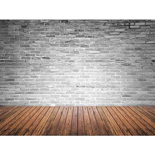Kate 1 5x2 2m マイクロファイバー 灰色のレンガの壁の木製の床の背景写真スタジオ背景布シームレスな背景布