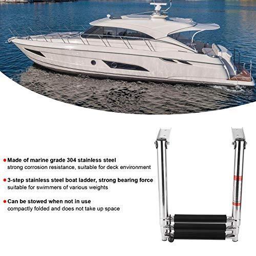 人気ブランドを Elerose ボート搭乗はしご 3ステップデッキはしご伸縮式折りたたみはしご階段304ステンレス鋼ボートランプハー 魅了 Robdawes Com Au