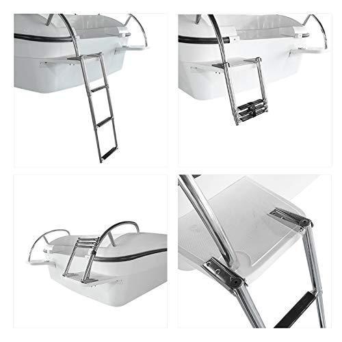 人気ブランドを Elerose ボート搭乗はしご 3ステップデッキはしご伸縮式折りたたみはしご階段304ステンレス鋼ボートランプハー 魅了 Robdawes Com Au