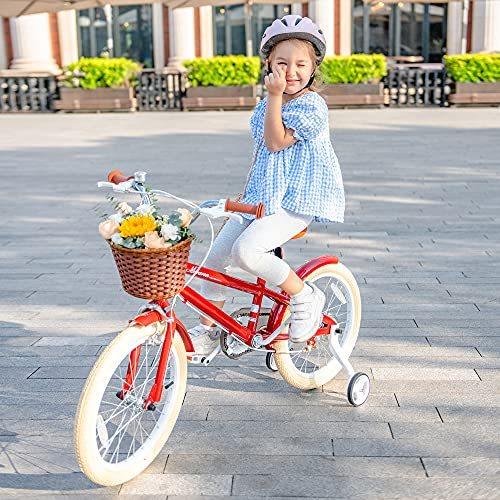 自転車 子供用自転車 16インチ キッズバイク 幼児用自転車 男の子 女の子 補助輪付き 耐摩耗タイヤ こだわりの設計 長く乗れる 推薦年齢4 9歳 Red 子供用自転車