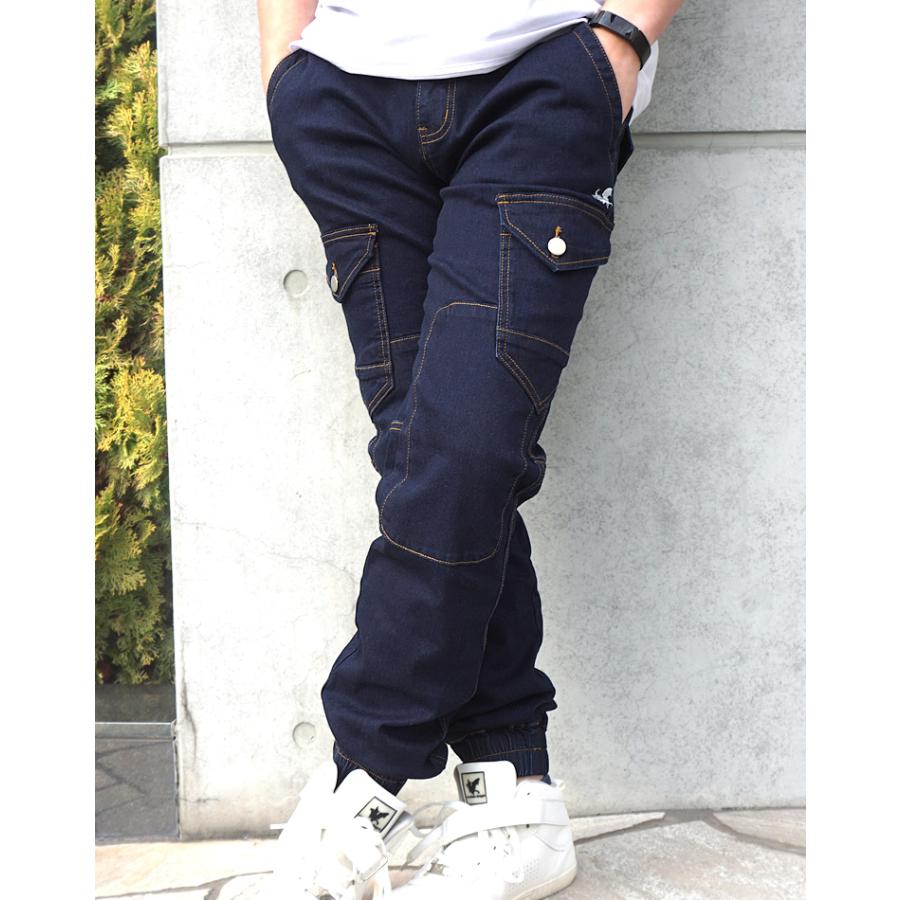 カーゴパンツ デニム ジョガーパンツ リブ 12oz ストレッチ マウンテン
