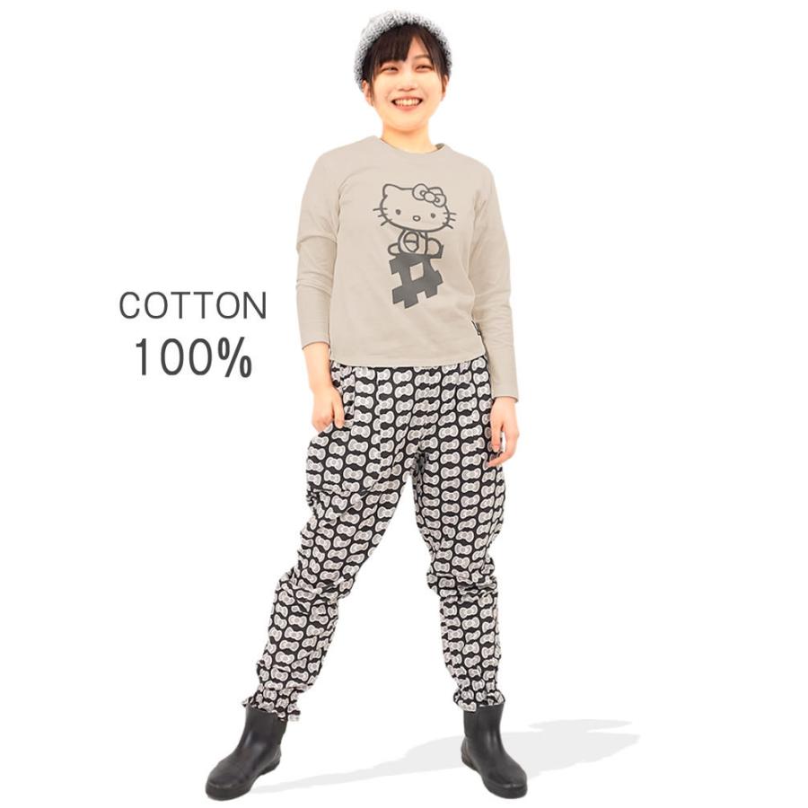 モンクワ Tシャツ 長袖 農作業着 レディース ロンT ハローキティ